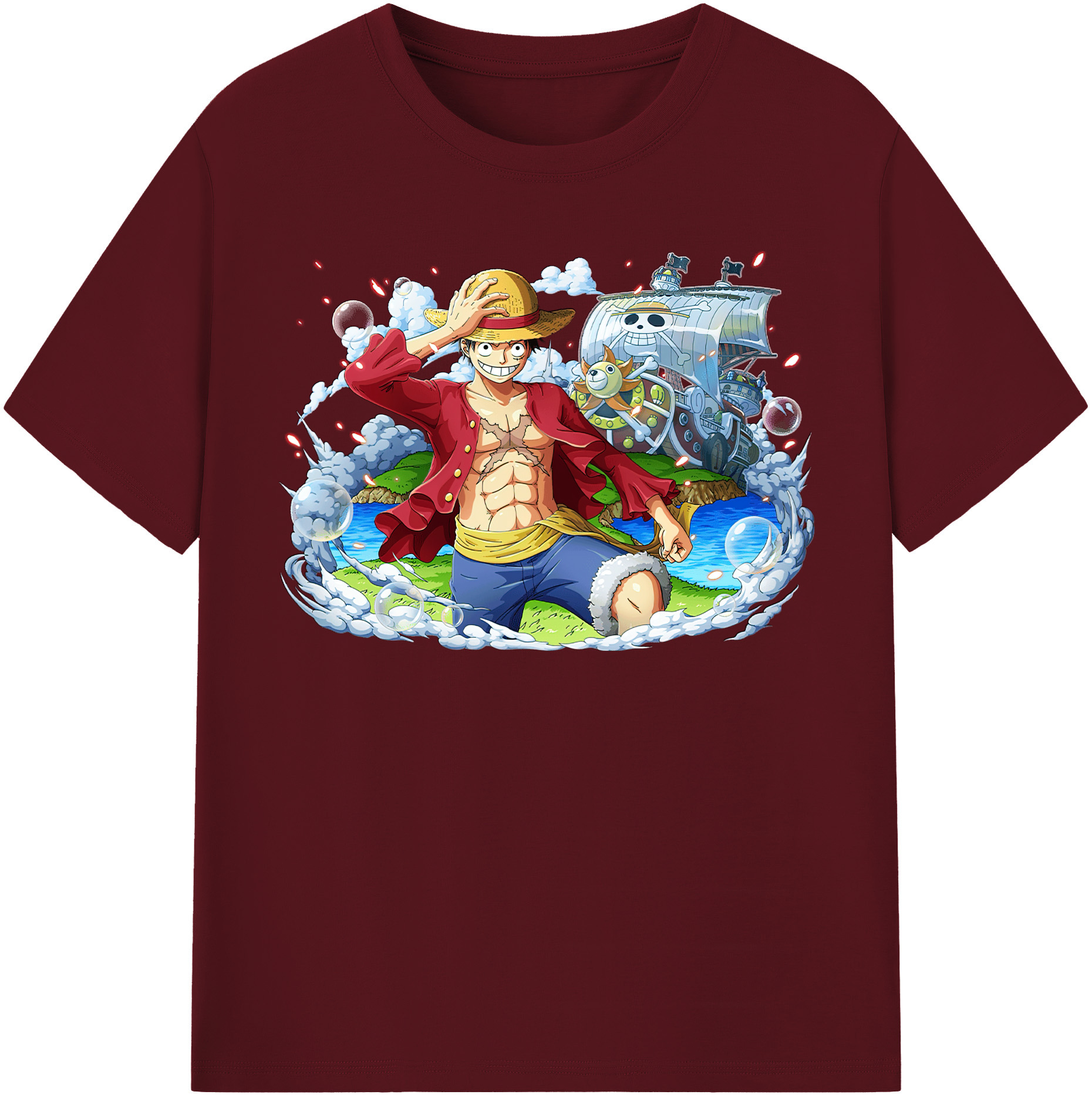 ワンピース モンキー・D・ルフィ ONE PIECE Monkey D. Luffy 綿100％半袖Tシャツ（フロントプリント）